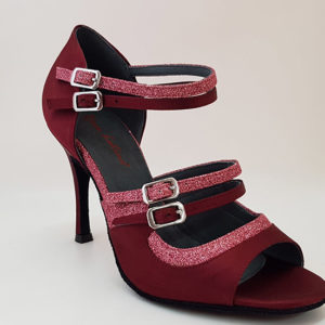 Rossolatino GEMMA - raso bordeaux+glitter pink