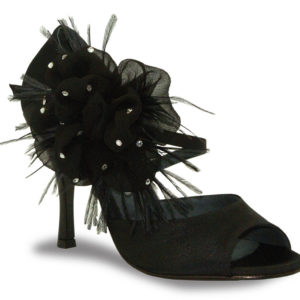 Rossolatino LUNA FIORE PIUME RASO NERO