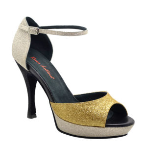 Rossolatino MALEN pl glitter oro glitter acciaio capretto nero